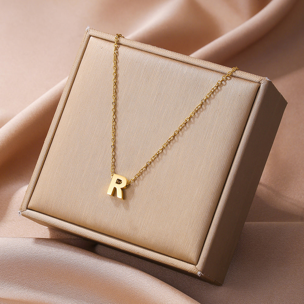 Elegant Simple Style Letter Copper Plating 18k Gold Plated Pendant Necklace