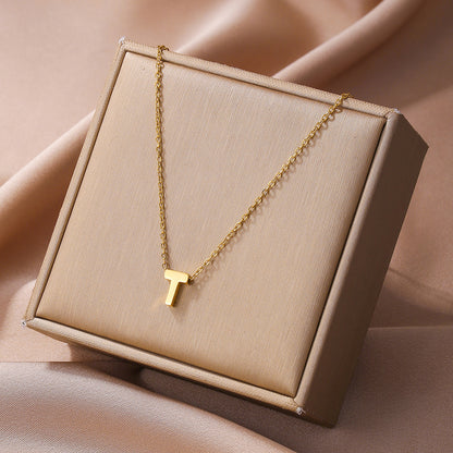 Elegant Simple Style Letter Copper Plating 18k Gold Plated Pendant Necklace