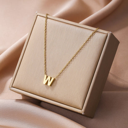 Elegant Simple Style Letter Copper Plating 18k Gold Plated Pendant Necklace