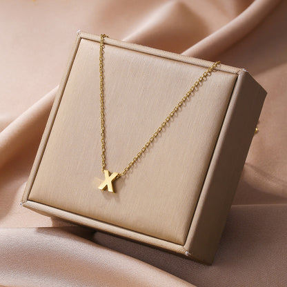 Elegant Simple Style Letter Copper Plating 18k Gold Plated Pendant Necklace