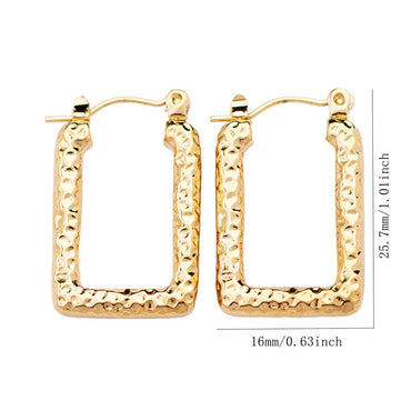 1 Pair Retro Geometric Titanium Steel Gold Plated Earrings