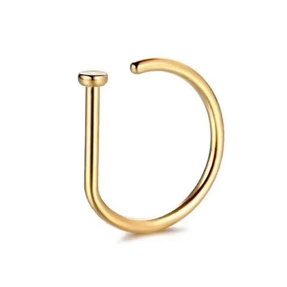 Simple Style Solid Color Stainless Steel 18k Gold Plated Nose Ring In Bulk