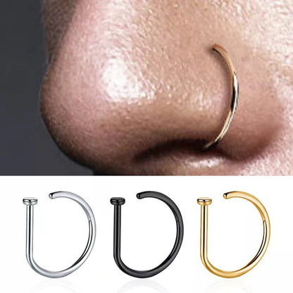 Simple Style Solid Color Stainless Steel 18k Gold Plated Nose Ring In Bulk