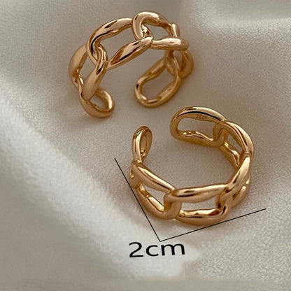 Vintage Style Solid Color Stainless Steel Copper Open Rings