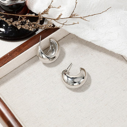 1 Pair Simple Style Classic Style C Shape Alloy Earrings