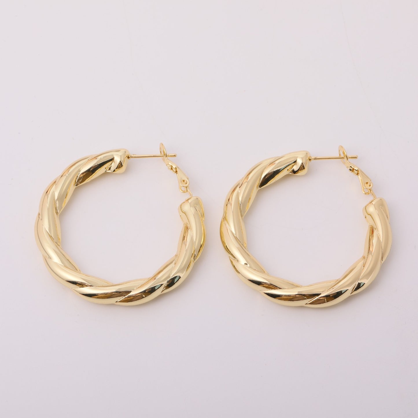 1 Pair Simple Style Round Plating Stainless Steel 18k Gold Plated Earrings