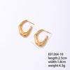 1 Pair Simple Style Geometric Oval Polishing Plating Stainless Steel Gold Plated Ear Studs