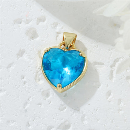 Simple Style Heart Shape Copper Plating Inlay Zircon Charms Jewelry Accessories