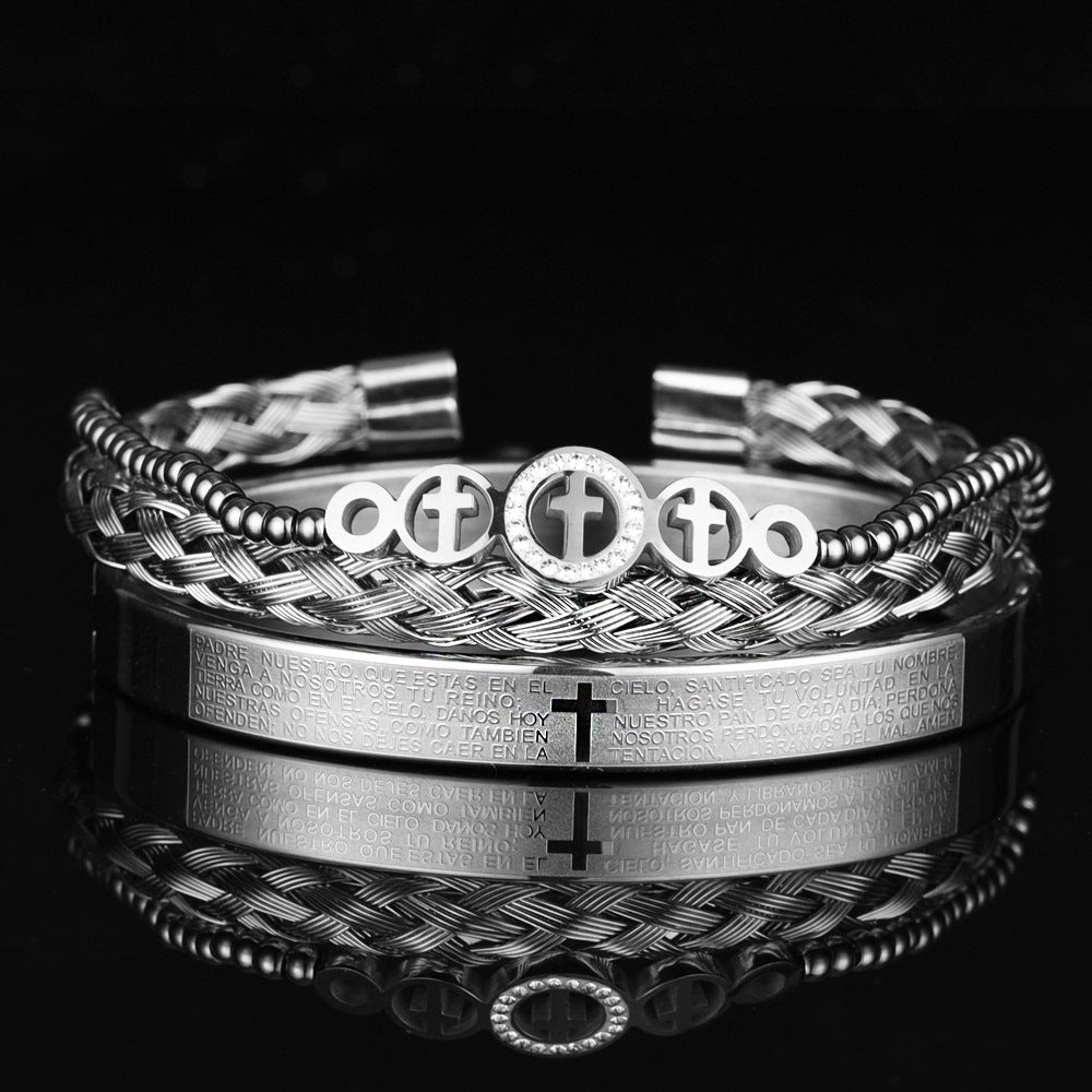 Glam Cross Stainless Steel Plating Bracelets