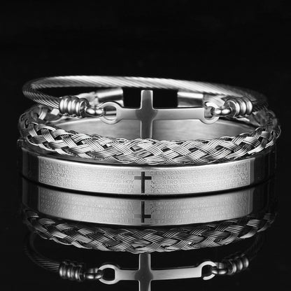 Glam Cross Stainless Steel Plating Bracelets