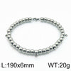 Classic Style Solid Color Stainless Steel Beaded Plating Bracelets