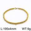 Classic Style Solid Color Stainless Steel Beaded Plating Bracelets