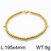 Classic Style Solid Color Stainless Steel Beaded Plating Bracelets