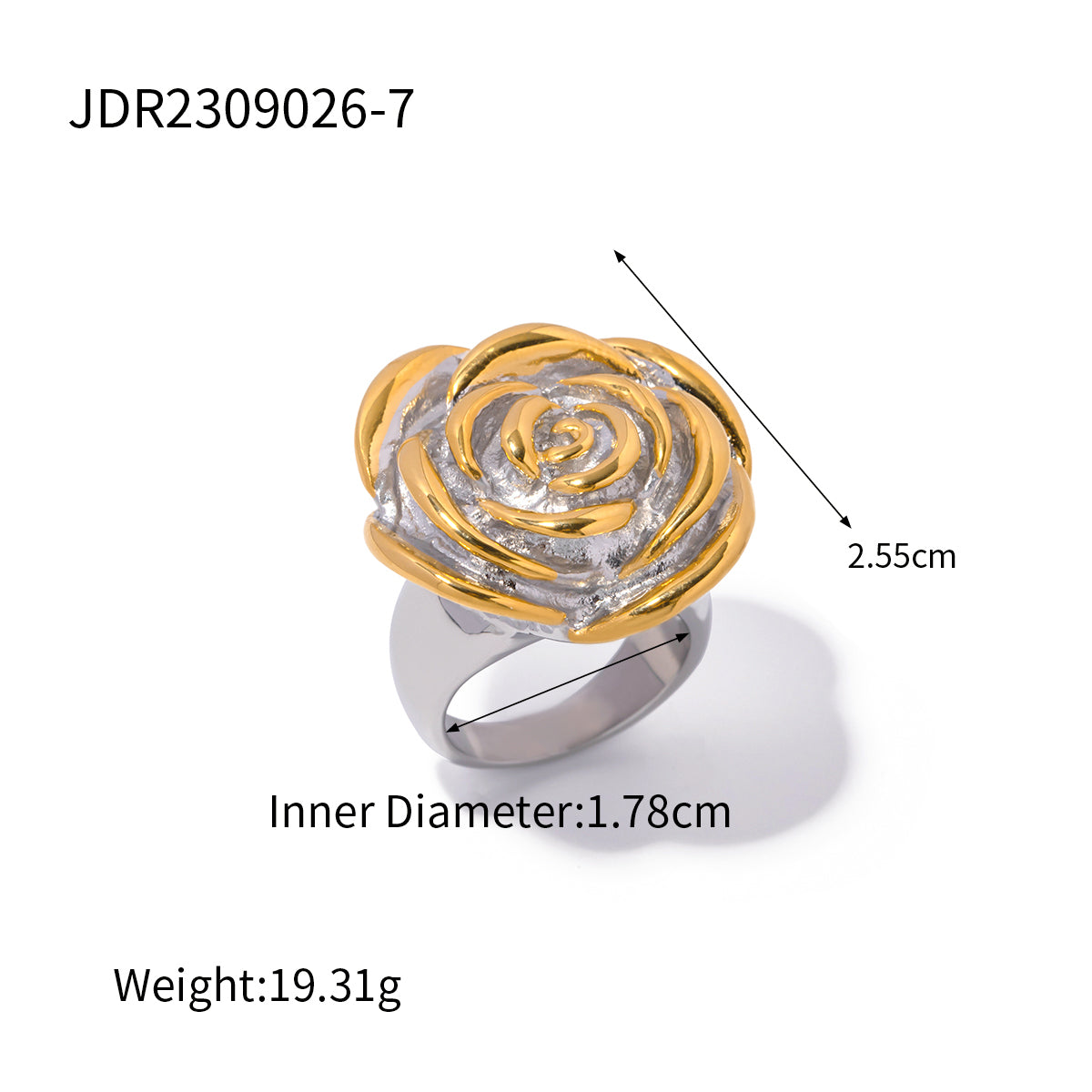 Ig Style Flower Stainless Steel Plating 18k Gold Plated Rings