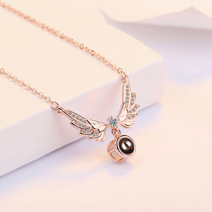 Simple Style Printing Copper Inlay Zircon Pendant Necklace