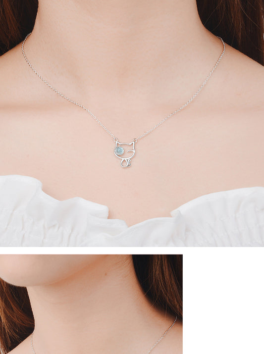 Simple Style Commute Solid Color Copper Inlay Zircon Pendant Necklace