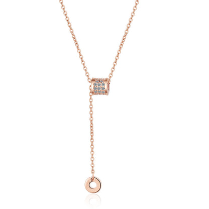 Simple Style Solid Color Copper Inlay Zircon Pendant Necklace