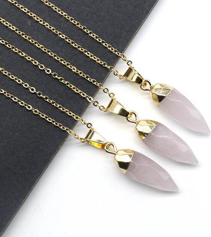 Simple Style Chili Natural Stone Polishing Pendant Necklace