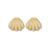 1 Pair Simple Style Shell Inlay Copper Zircon Ear Studs