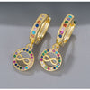 1 Pair Simple Style Round Infinity Plating Hollow Out Inlay Brass Zircon Drop Earrings