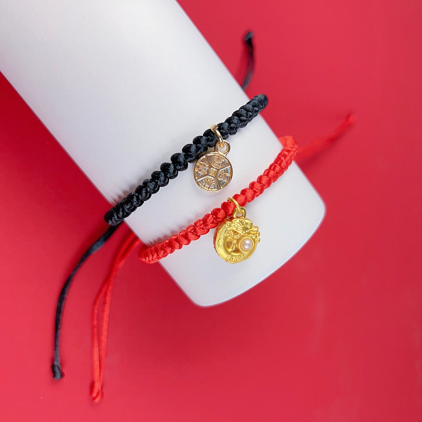 Chinoiserie Casual Dragon Alloy Polyester Copper Plating 14k Gold Plated Gold Plated Unisex Drawstring Bracelets