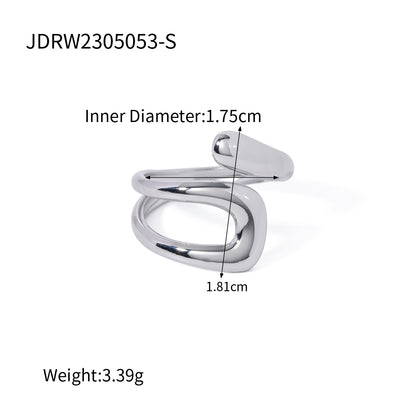 Ig Style Simple Style Irregular Solid Color Stainless Steel Plating 18k Gold Plated Open Rings