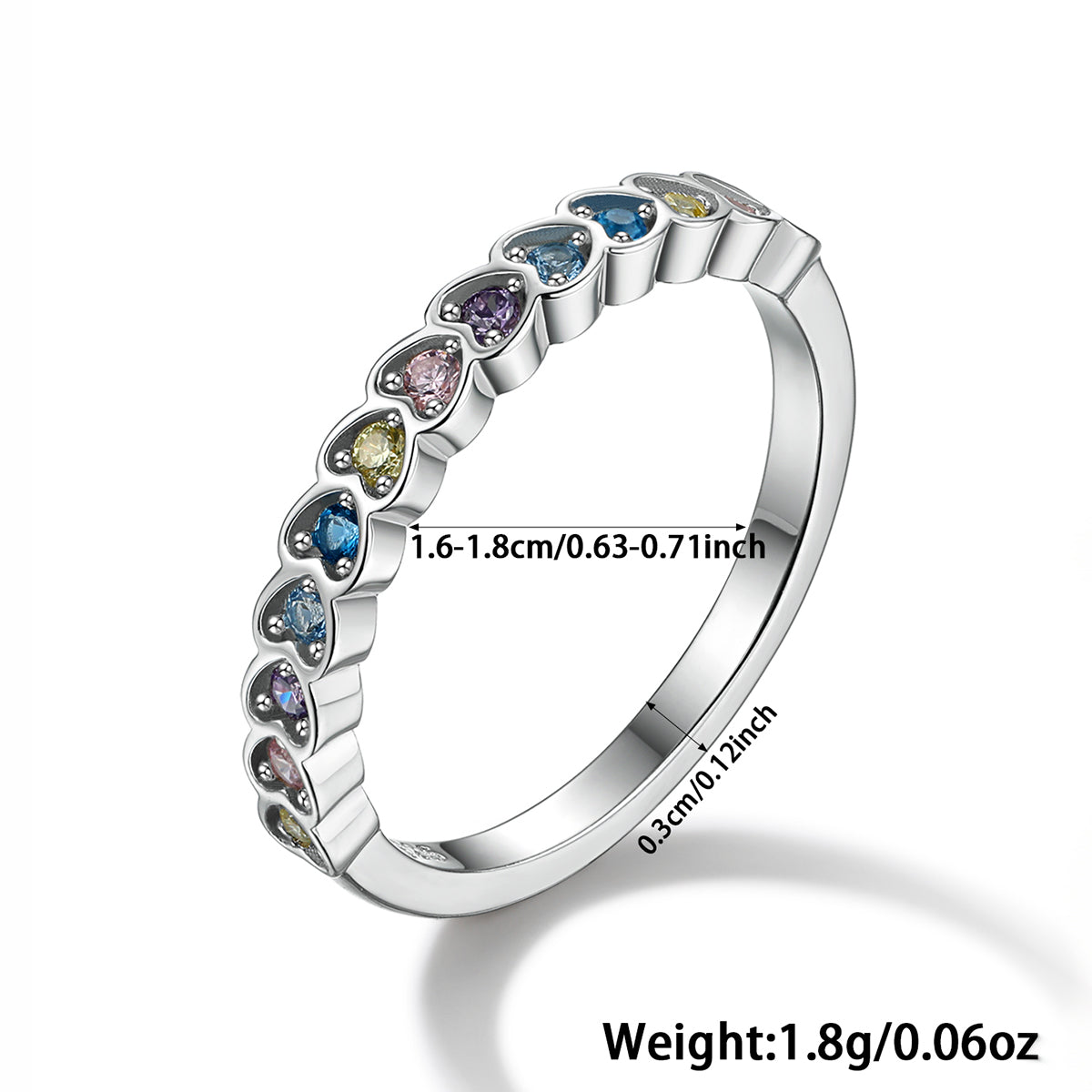 Simple Style Heart Shape Sterling Silver Plating Inlay Zircon White Gold Plated Girl's Rings Earrings Jewelry Set