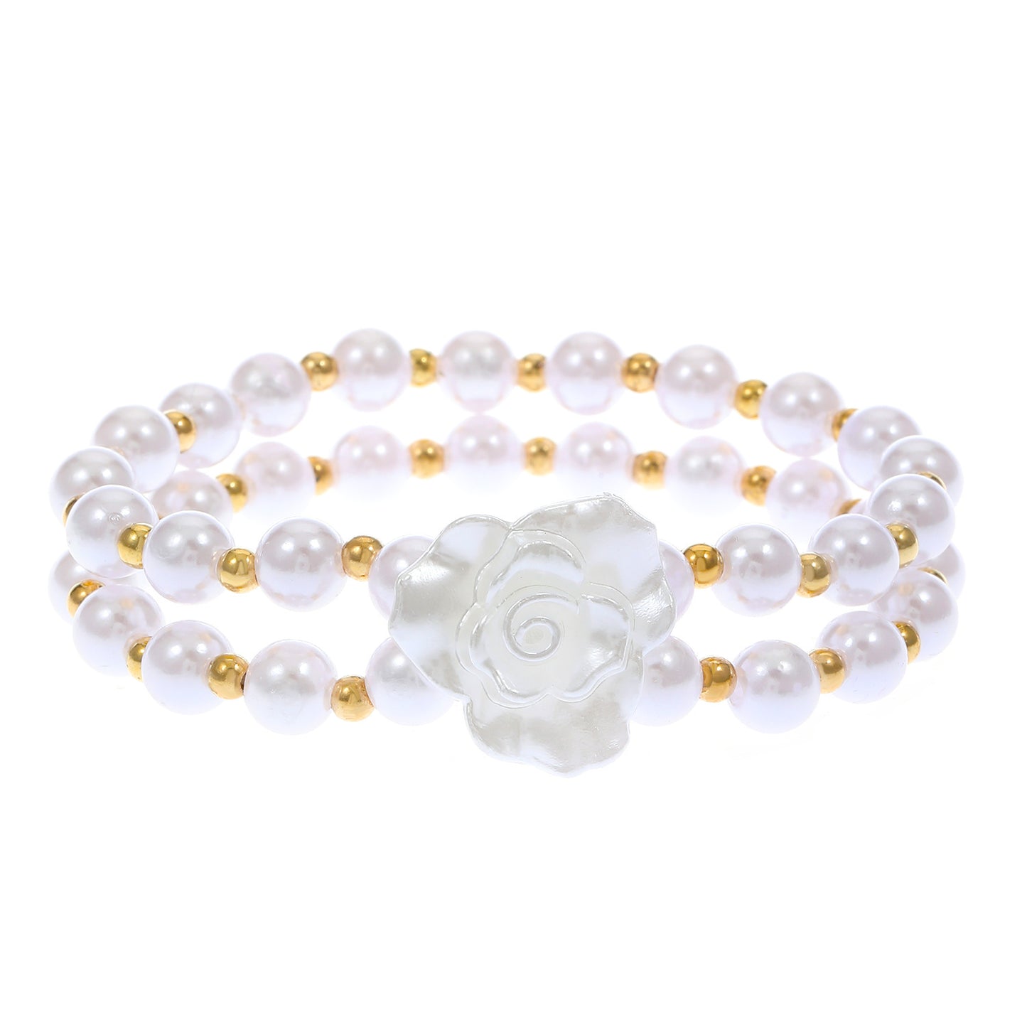 Simple Style Commute Heart Shape Artificial Pearl Alloy Beaded Inlay Zircon Women's Bracelets