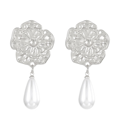 1 Pair Simple Style Classic Style Flower Alloy Drop Earrings