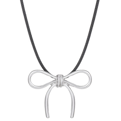 Simple Style Commute Bow Knot Alloy Plating Gold Plated Women's Pendant Necklace