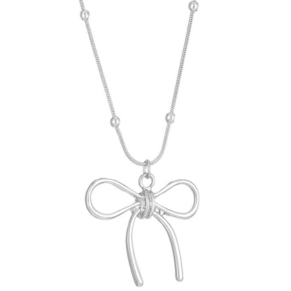 Simple Style Commute Bow Knot Alloy Plating Gold Plated Women's Pendant Necklace