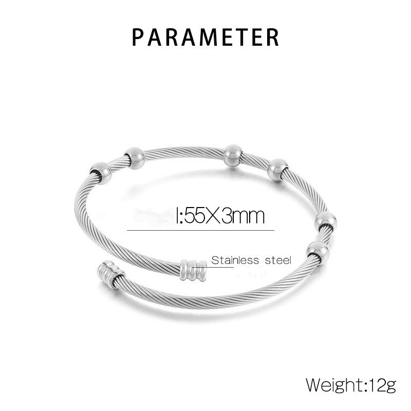 Simple Style Round Stainless Steel Plating Bangle