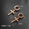 1 Pair Xuping Simple Style Cross Plating Stainless Steel 14k Gold Plated 18k Gold Plated Drop Earrings