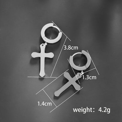 1 Pair Xuping Simple Style Cross Plating Stainless Steel 14k Gold Plated 18k Gold Plated Drop Earrings