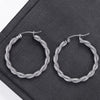 1 Pair Simple Style Classic Style Solid Color Braid Stainless Steel Earrings