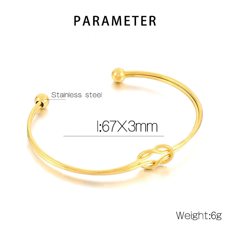 Elegant Simple Style Geometric Stainless Steel Plating Bangle