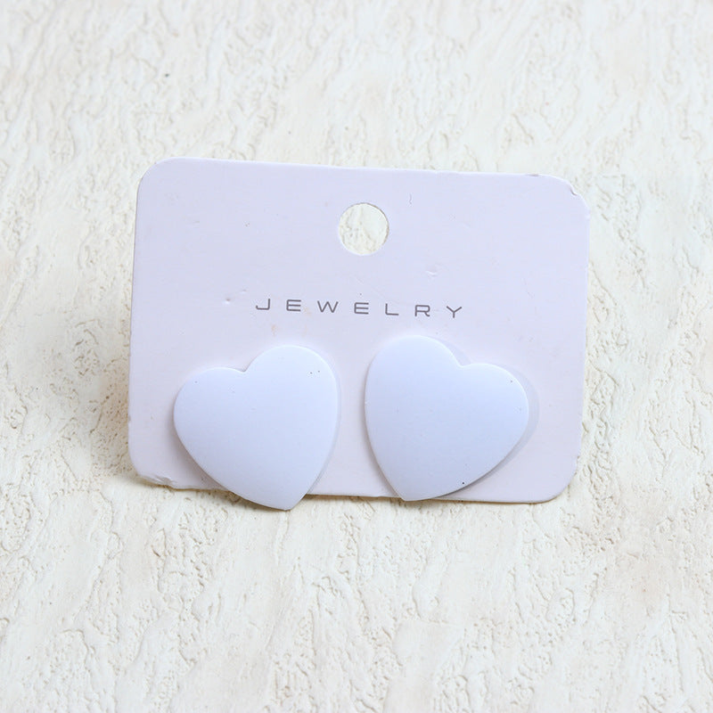 1 Pair Simple Style Heart Shape Spray Paint Arylic Ear Studs