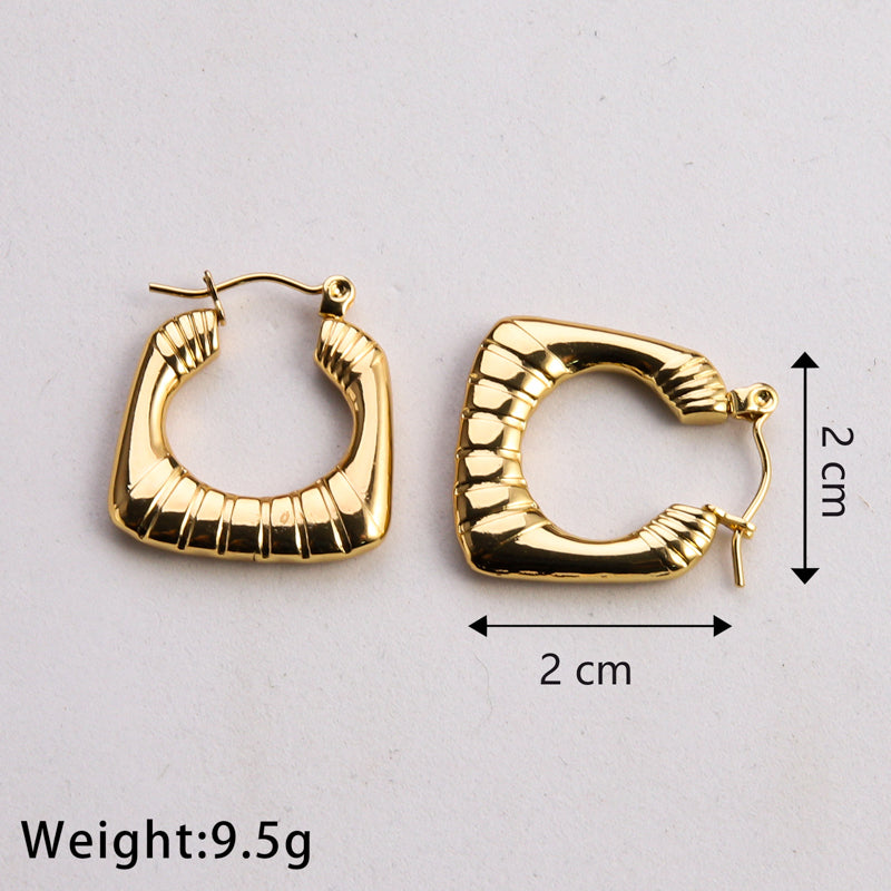 1 Pair Casual Classic Style U Shape Geometric Twist Plating Stainless Steel Gold Plated Earrings