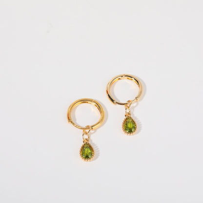 1 Pair Simple Style Water Droplets Plating Inlay Copper Zircon 18k Gold Plated Drop Earrings