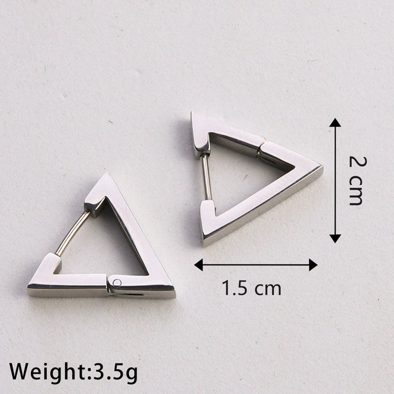 1 Pair Casual Classic Style Commute U Shape Square Heart Shape Plating Stainless Steel Silver Plated Earrings