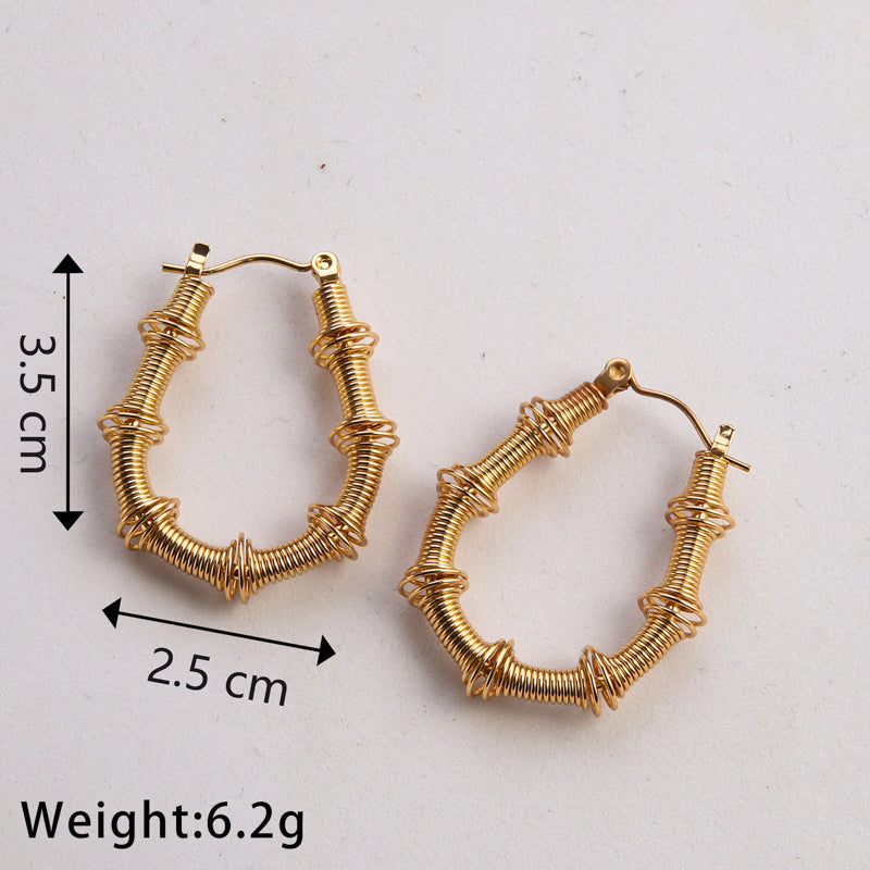 1 Pair Casual Classic Style Commute U Shape Geometric Solid Color Plating Stainless Steel Gold Plated Earrings