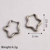 1 Pair Casual Classic Style Pentagram Heart Shape Plating Stainless Steel Silver Plated Earrings