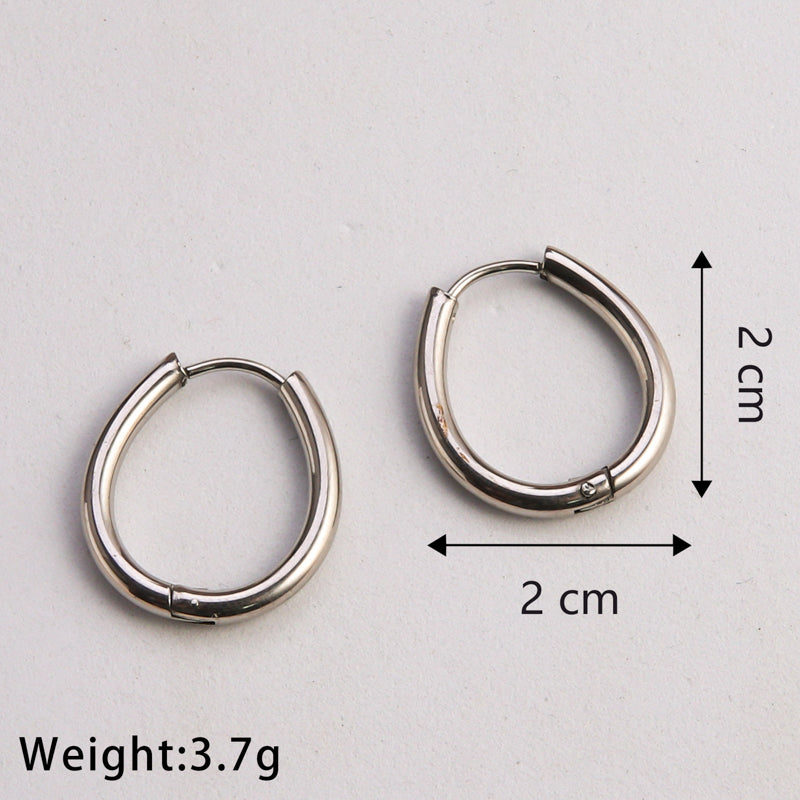 1 Pair Casual Classic Style Commute U Shape Square Heart Shape Plating Stainless Steel Silver Plated Earrings