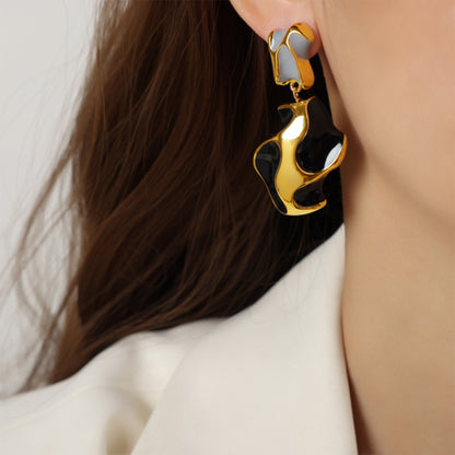 1 Pair Casual Vacation Modern Style Irregular Enamel Plating Copper 18k Gold Plated Drop Earrings