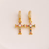 1 Pair Simple Style Cross Plating Inlay Copper Zircon 18k Gold Plated Drop Earrings