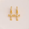 1 Pair Simple Style Cross Plating Inlay Copper Zircon 18k Gold Plated Drop Earrings