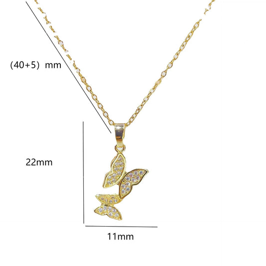 Simple Style Butterfly Copper Plating Pendant Necklace
