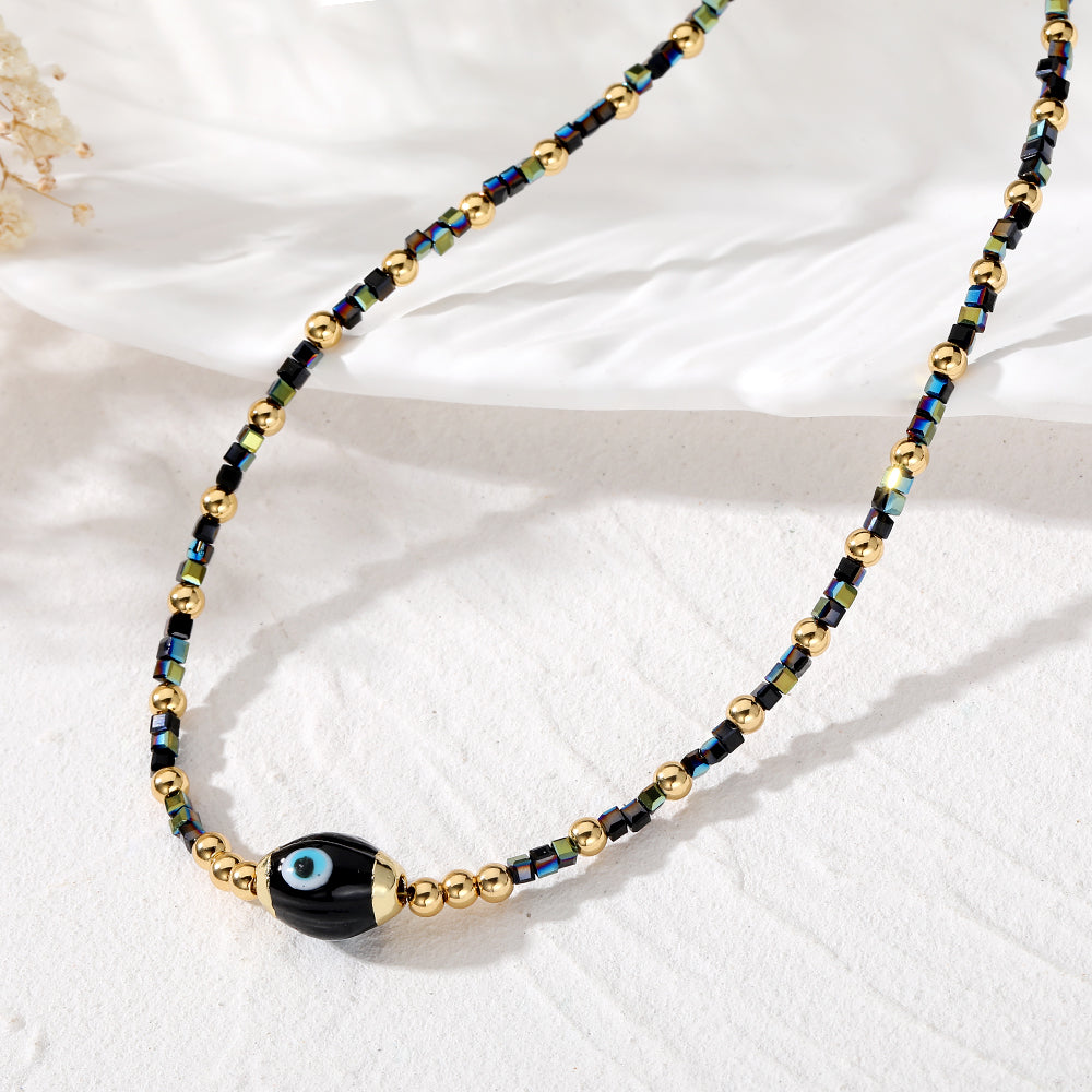 Ethnic Style Bohemian Devil's Eye Resin Beaded Women's Necklace