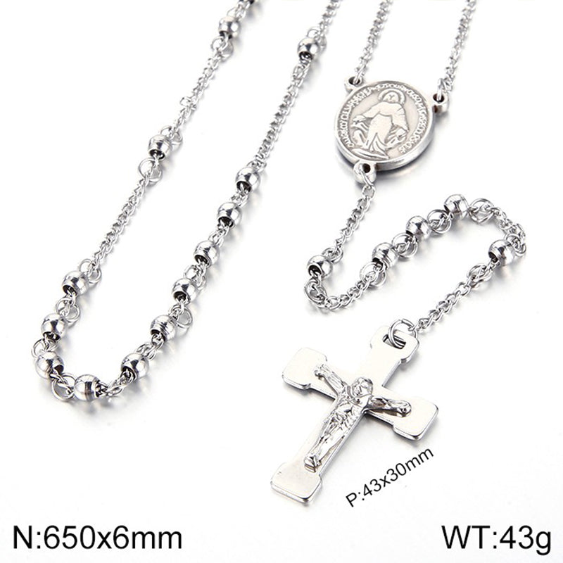 Ethnic Style Cross Stainless Steel Titanium Steel Plating Pendant Necklace