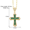 Simple Style Cross Copper Plating Inlay Zircon 18k Gold Plated Pendant Necklace